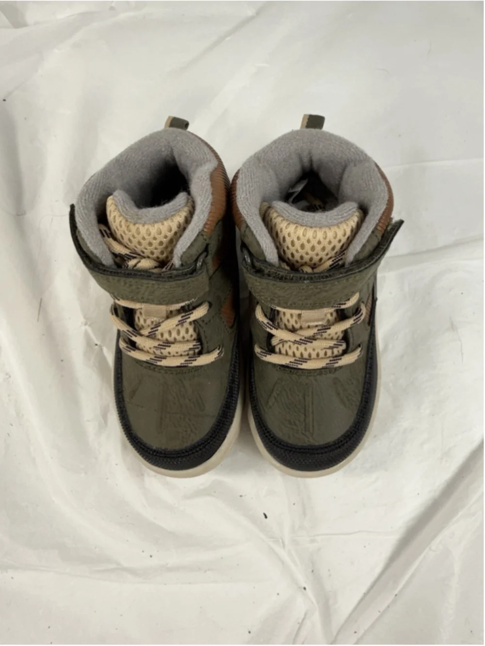 CARTER'S ILKER HIKING ANKLE BOOTS SZ 7M BROWN OLIVE LITTLE BOYS